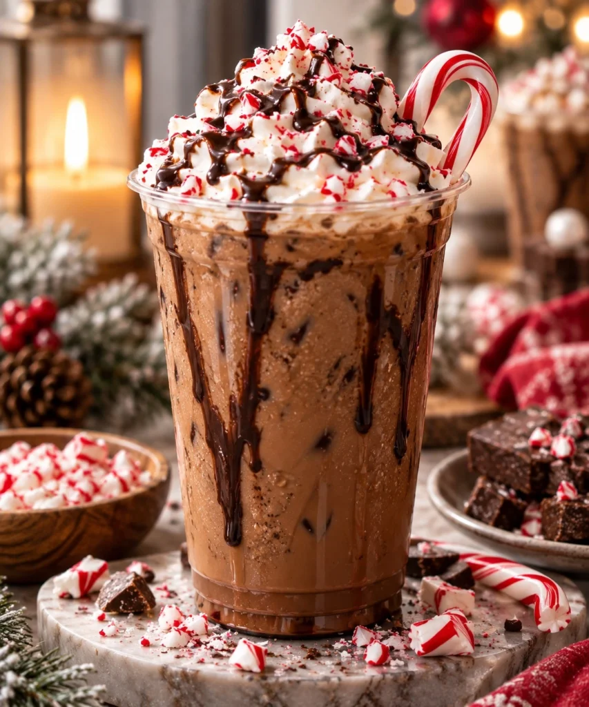 7 Brew Candy Cane Mocha with peppermint and chocolate holiday flavors