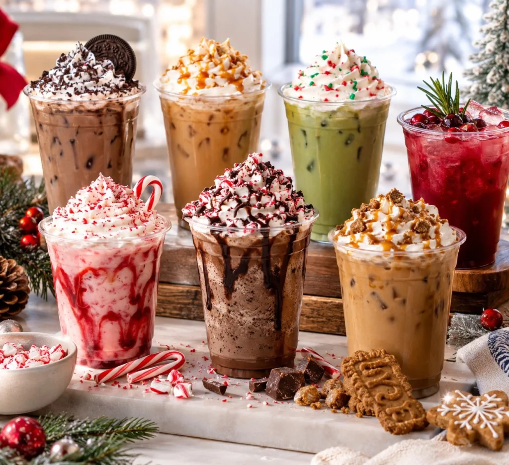 7 Brew holiday menu drinks featuring seasonal coffee and refreshing beverages
