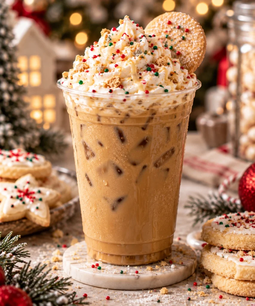 7 Brew Sugar Cookie Blondie seasonal coffee drink inspired by holiday cookies